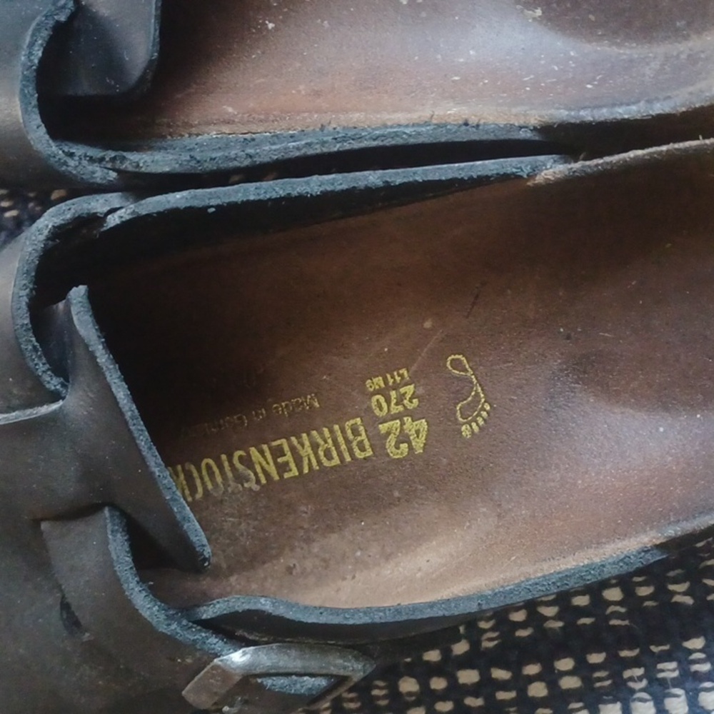 Boston Birkenstock Black Leather Men 10 - Picture 3 of 10